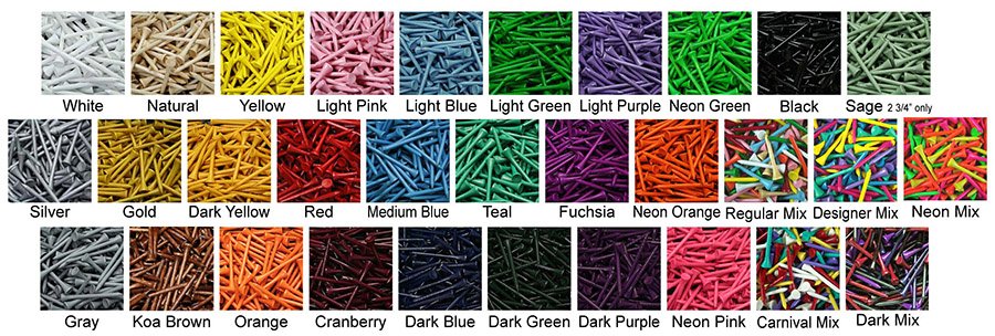 Golf Tee Colors