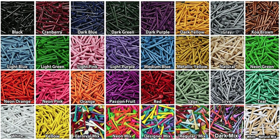 Golf Tee Colors