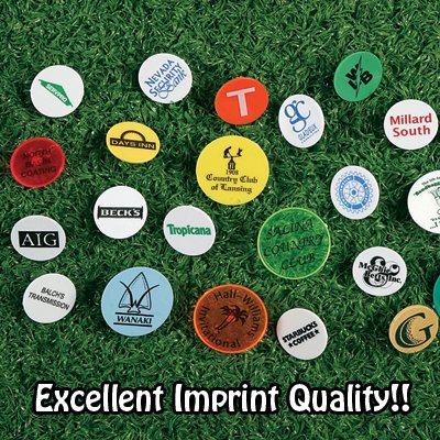 excellent imprint qualty on custom golf ball markers