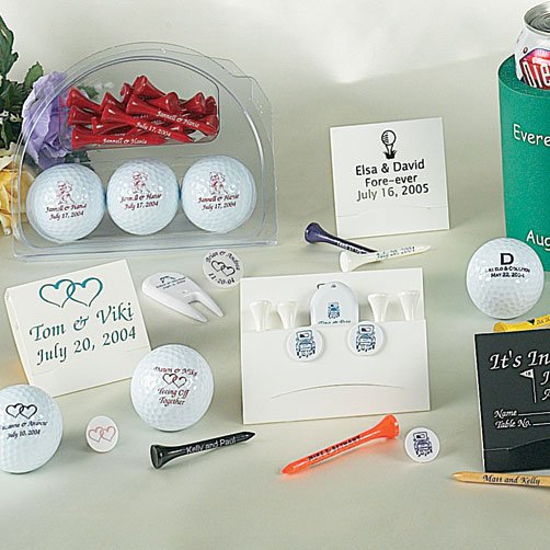 Custom imprinted golf items as wedding favors