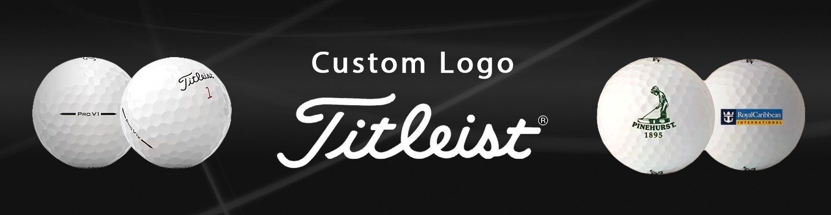 Featuring custom Titleist Pro v1 logo golf balls from Par Golf Supply