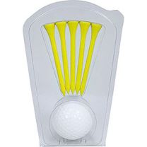 Golf Ball and Tees in Clear Pack