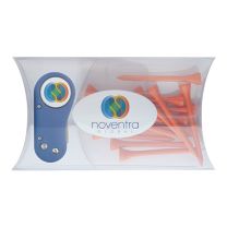 Clear Pillow Pack with Flix Divot Tool and Non Printed Golf Tees