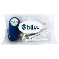 Clear Pillow Pack with Flix Divot Tool and Non Printed Golf Tees