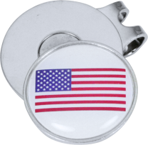 Hat Clip Ball Marker with US Flag