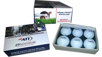 6 Logo Golf Balls in Custom Box with Foam