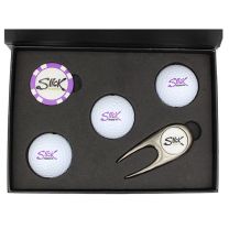 Black Gift Box Poker Chip and Golf Balls
