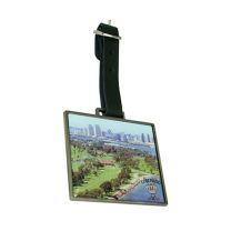 Square Golf Bag Tag with Clear Epoxy Dome