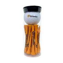 Golf Ball and Tees in Clear Tube