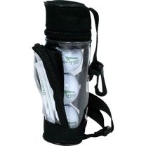 Black Mini Golf Bag with Logo Golf Balls and Tees