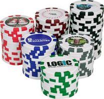 Overrun Poker Chips in Stacks