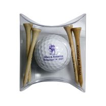 Wedding Golf Ball & Tees in Clear Pillow Pack