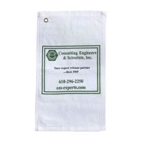 White Golf Towel with Logo