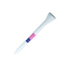 White Golf Tee with American Flag Imprint