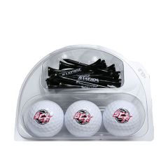 3 Golf Balls 18 Tees in Clear Pack