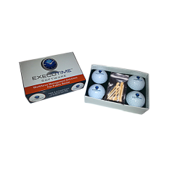 4 Logo Golf Balls in Custom Box