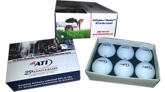 6 Logo Golf Balls in Custom Box with Foam