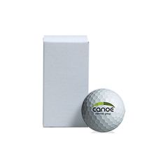 2 Logo Golf Balls in Plain White Sleeves
