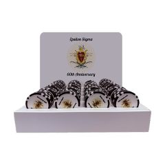 Poker Chips with Custom Imprint and Countertop Display