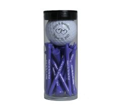 Wedding Golf Ball and Tees in Tube