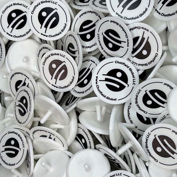 Custom ball markers printed with company branding & logo