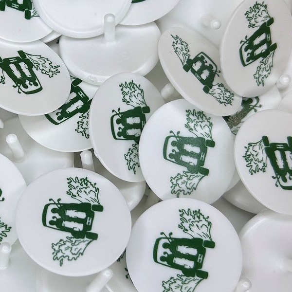 Personalized golf markers printed with a fun logo