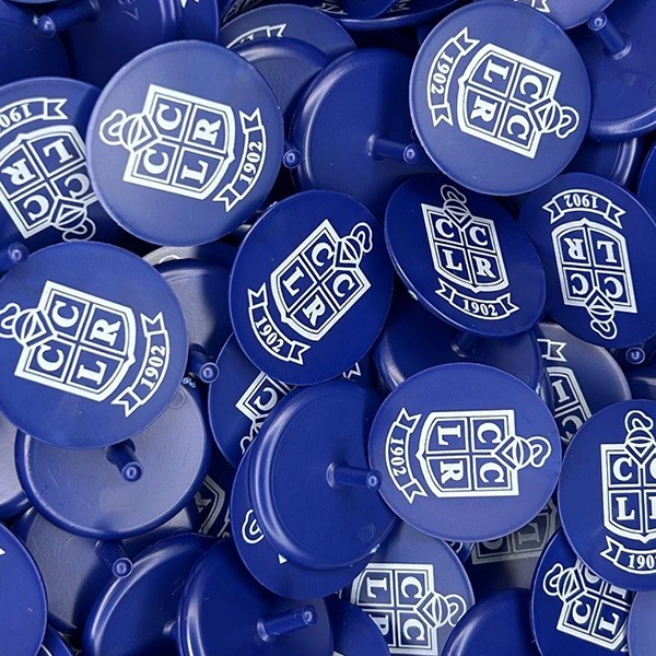 Branded golf markers printed with school logo