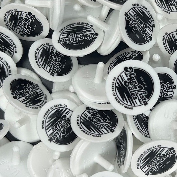 Custom ball markers printed with company branding