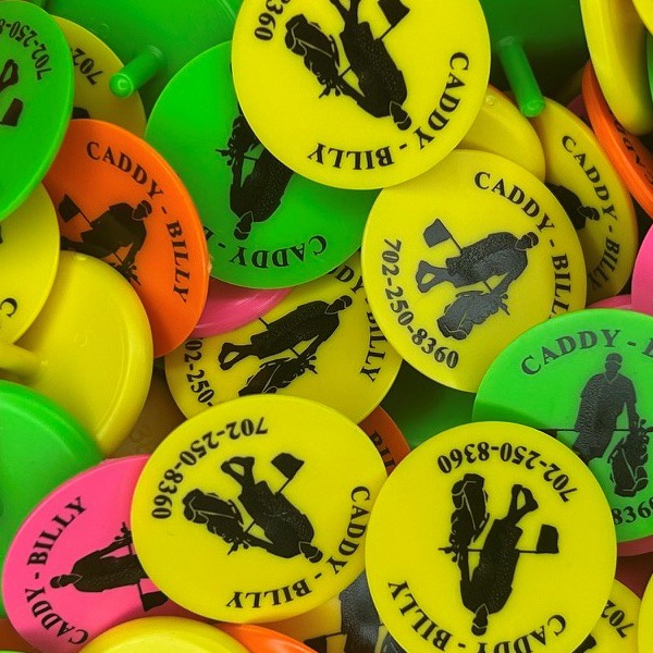 Assorted Color Custom ball markers printed with company branding