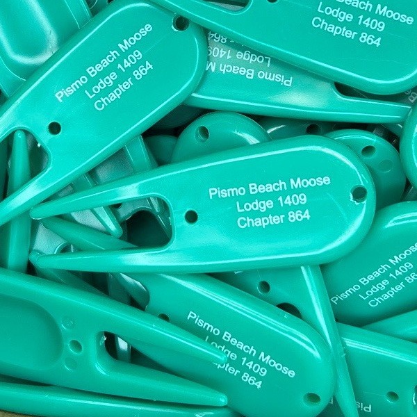 Aqua personalized divot repair tools printed with company branding 