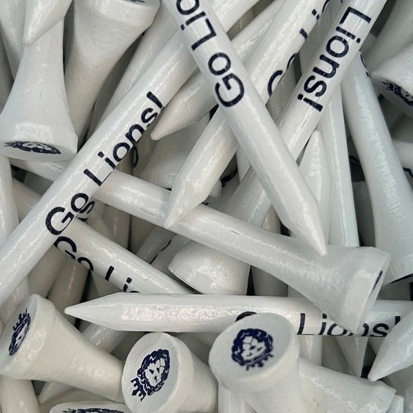 Custom golf tees printed with company branding