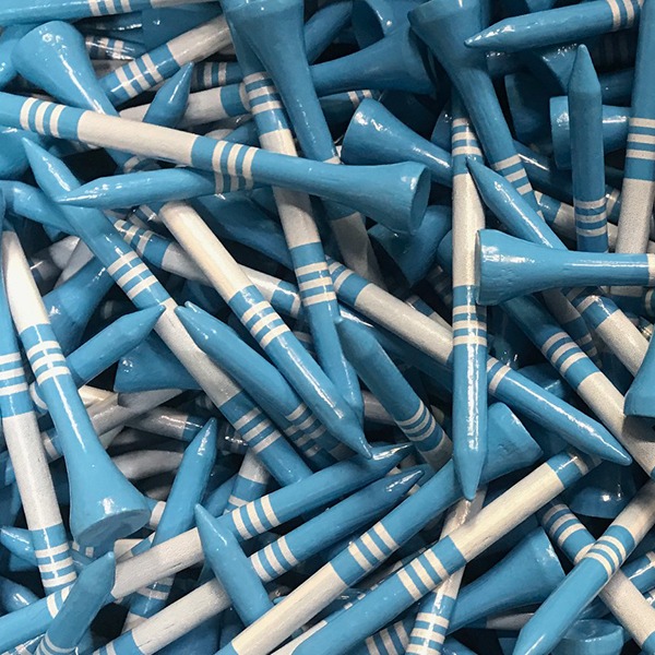 Light Blue & white personalized golf tees 