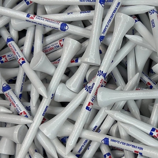 Custom golf tees printed with company branding