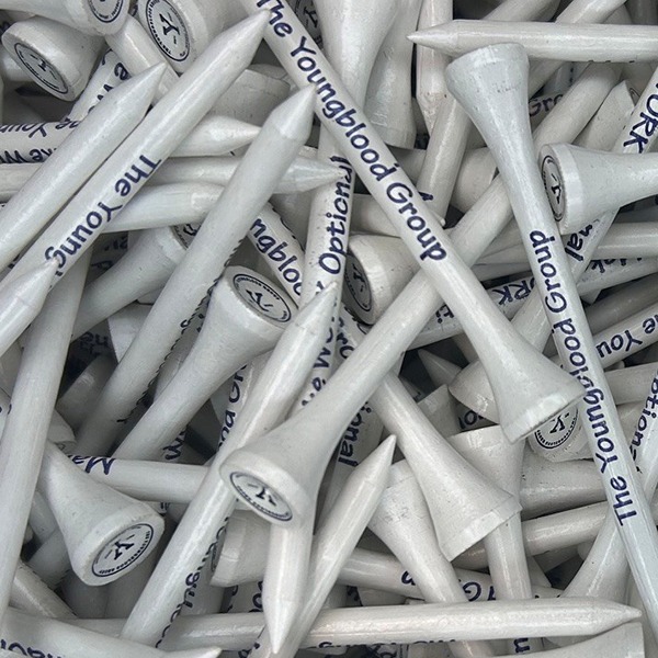 Custom golf tees printed with company branding