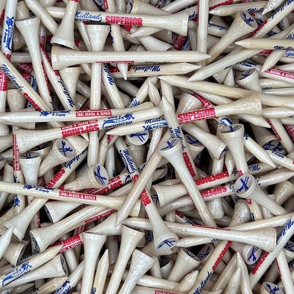 Wooden Branded bulk golf tees printed with company branding