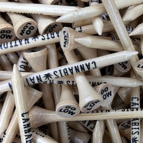 Wooden Branded bulk golf tees printed with company branding