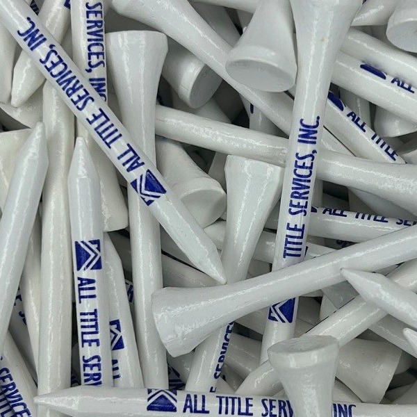 Custom logo golf tees printed with company branding