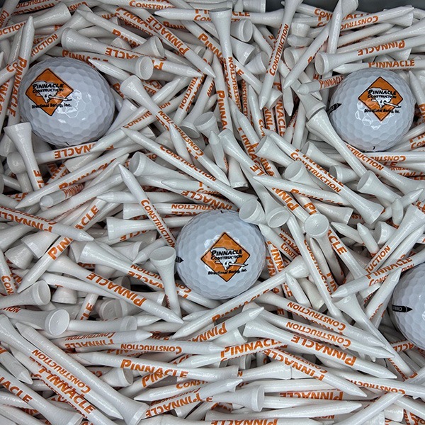 Custom logo golf balls with matching imprinted golf tees