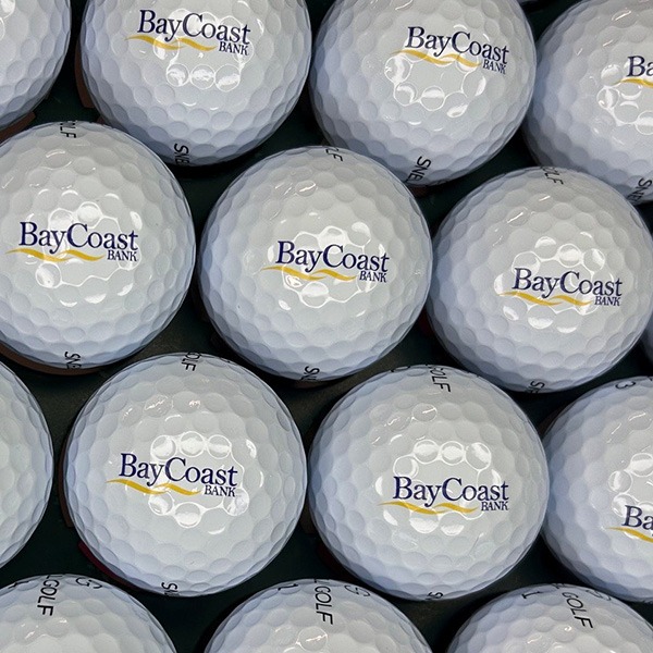 Logo golf balls custom printed with company names and designs