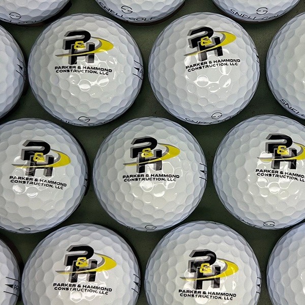 Custom Snell logo golf balls with printed company branding