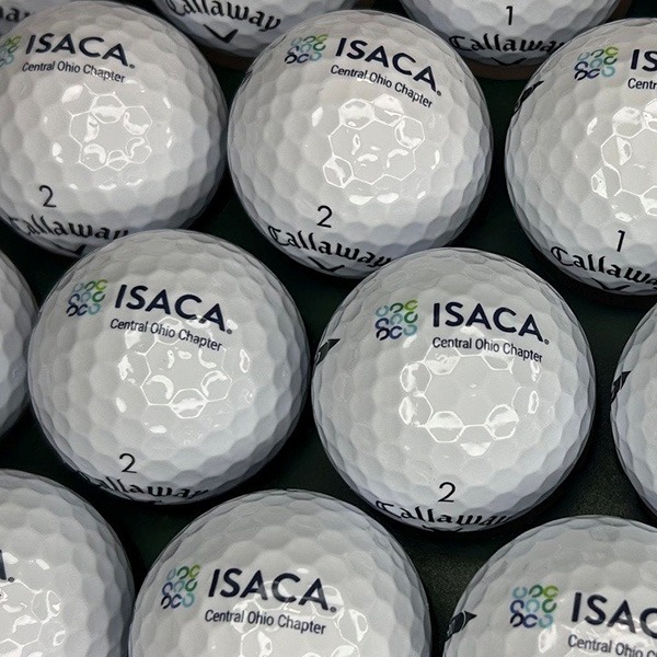 Logo golf balls featuring custom business branding