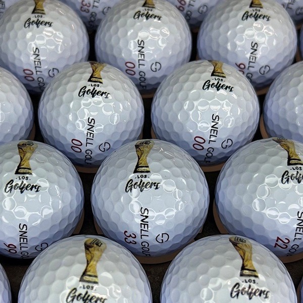 Custom golf balls printed for a charity golf event