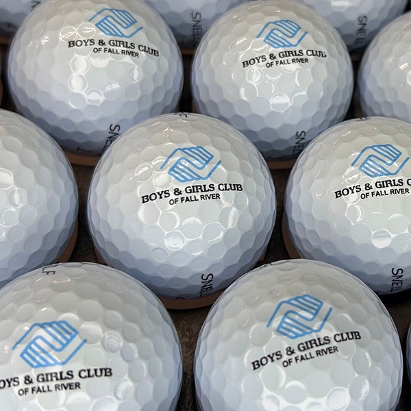 Custom printed golf balls with company logo designs