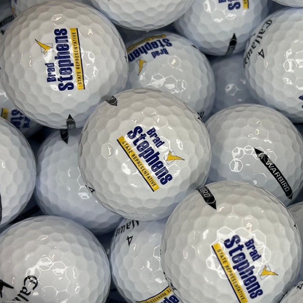 Personalized golf balls printed with political campaign branding