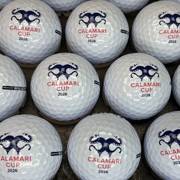 Custom golf balls printed for an annual golf tournament