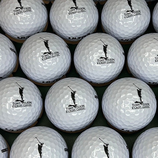 Company logo golf balls with custom printed designs