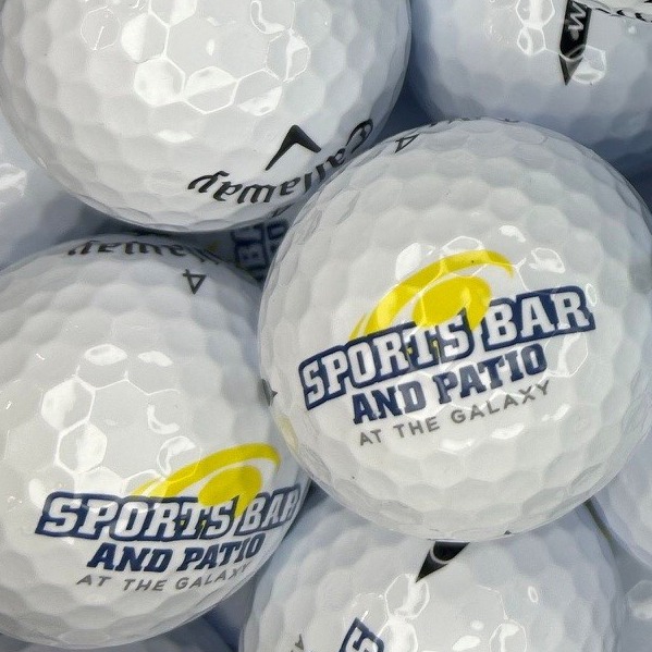 Callaway custom golf balls featuring a sports bar themed design