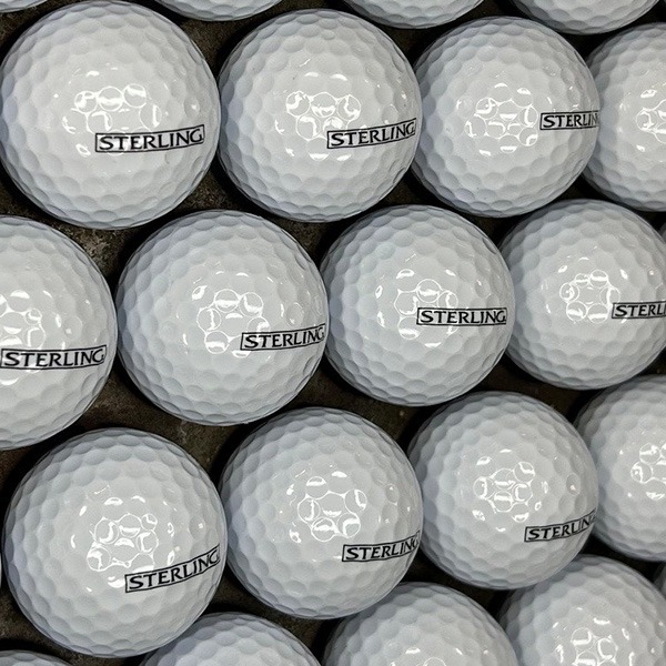 Logo golf balls custom printed with a black company logo
