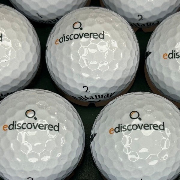 Callaway golf balls custom printed with a black and orange logo