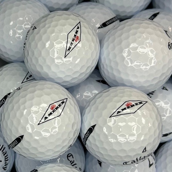 Callaway golf balls custom printed with a black and red diamond logo